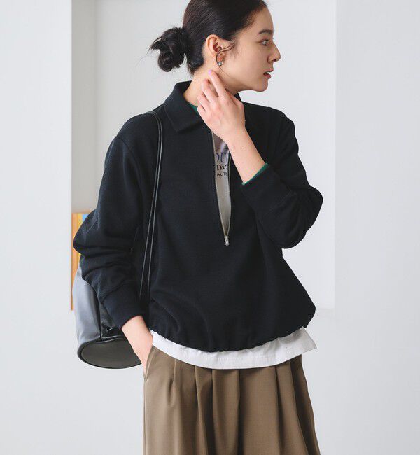 BEAUTY&YOUTH UNITED ARROWS「【WEB限定 Wardrobe DAILY MINIMAL】ダンボールジャージー ハーフジッププルオーバー」|Tシャツ・カットソー|