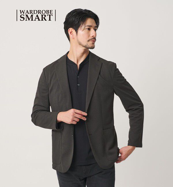 BEAUTY&YOUTH UNITED ARROWS「【WEB限定 WARDROBE SMART】エアリーピケ ジャージ 2B ジャケット」|テーラードジャケット|DK.GRAY