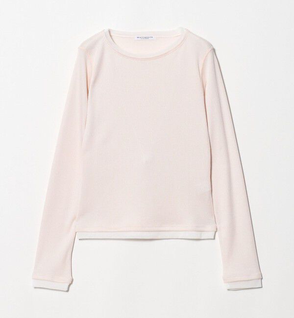 BEAUTY&YOUTH UNITED ARROWS「ポリエステルコットン テレコ チュール ドッキングプルオーバー」|Tシャツ・カットソー|LT.PINK