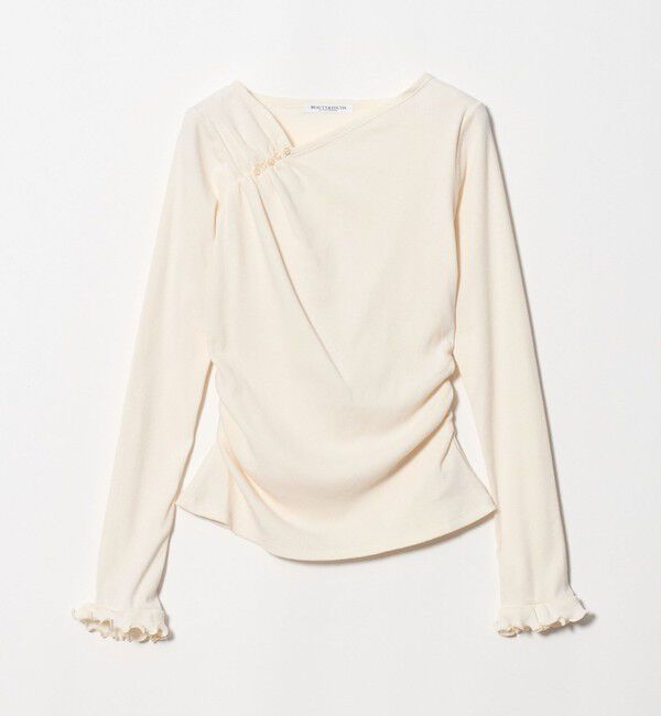 BEAUTY&YOUTH UNITED ARROWS「コットン リブ ボタン ギャザー プルオーバー」|Tシャツ・カットソー|OFF WHITE