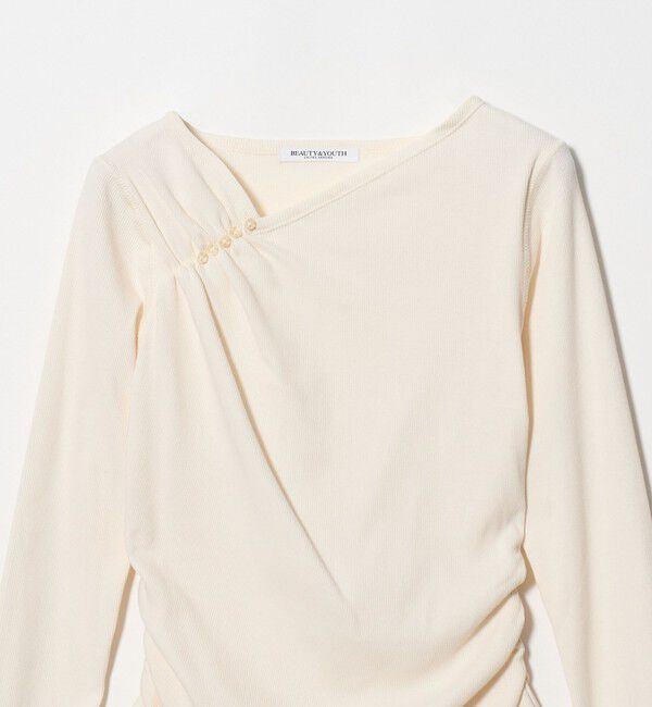 BEAUTY&YOUTH UNITED ARROWS「コットン リブ ボタン ギャザー プルオーバー」|Tシャツ・カットソー|