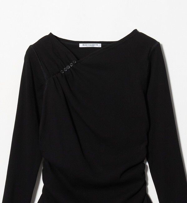 BEAUTY&YOUTH UNITED ARROWS「コットン リブ ボタン ギャザー プルオーバー」|Tシャツ・カットソー|
