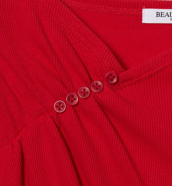 BEAUTY&YOUTH UNITED ARROWS「コットン リブ ボタン ギャザー プルオーバー」|Tシャツ・カットソー|