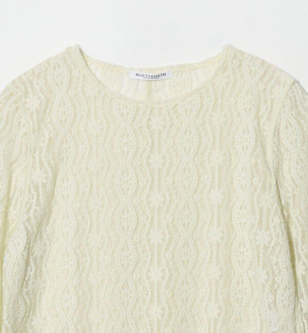BEAUTY&YOUTH UNITED ARROWS「ブラッシュド レース プルオーバー ウォッシャブル」|Tシャツ・カットソー|