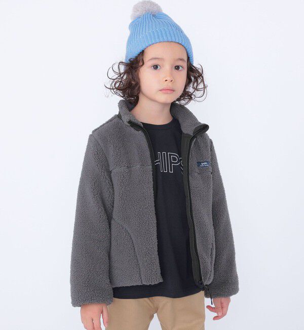 SHIPS KIDS「SHIPS KIDS:100～130cm/〈洗濯機可能〉ボア リバーシブル ジャケット」|ブルゾン・スタジャン|