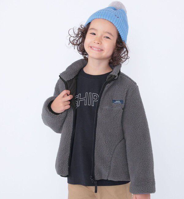 SHIPS KIDS「SHIPS KIDS:100～130cm/〈洗濯機可能〉ボア リバーシブル ジャケット」|ブルゾン・スタジャン|