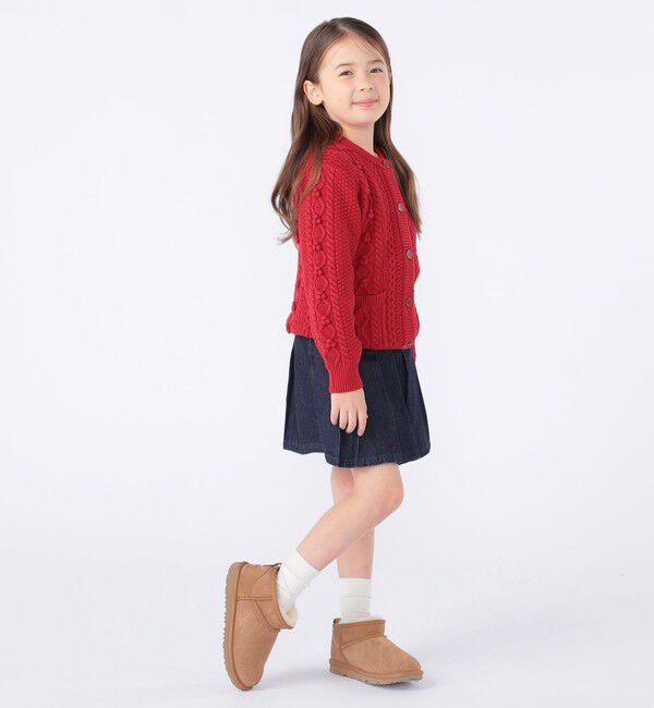 SHIPS KIDS「SHIPS KIDS:100～130cm /〈洗濯機可能〉ケーブル ニット ポンポン カーディガン」|カーディガン|