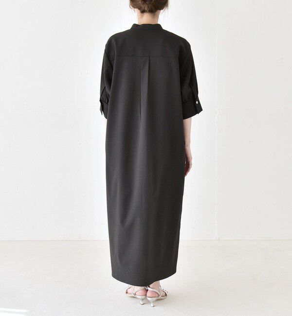 quaranciel「quaranciel:〈洗濯機可能〉CALCULO(R)使用 バンドカラー シャツ ワンピース」|ワンピース|