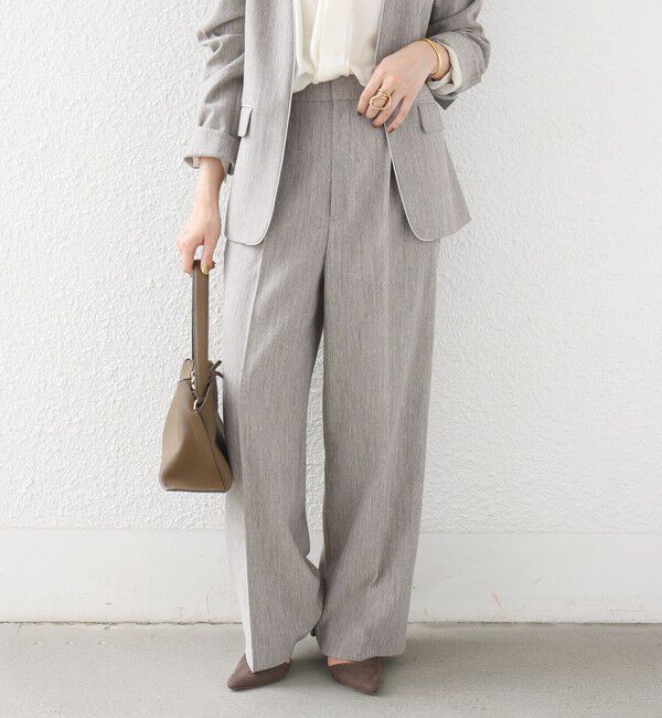 SHIPS for women「《予約》〈洗濯機可能〉FUNCTION セミ ワイド パンツ 26AW」|スラックス|ベージュ系