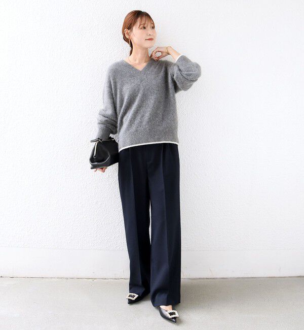 SHIPS for women「《予約》〈洗濯機可能〉FUNCTION セミ ワイド パンツ 26AW」|スラックス|