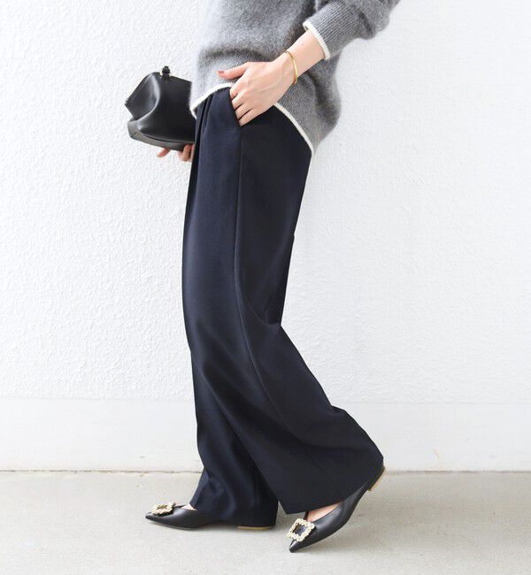 SHIPS for women「《予約》〈洗濯機可能〉FUNCTION セミ ワイド パンツ 26AW」|スラックス|