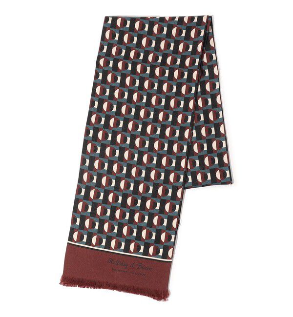 TOMORROWLAND GOODS「Holliday & Brown ジオメトリック シルクスカーフ」|ストール|46 ブラウン系