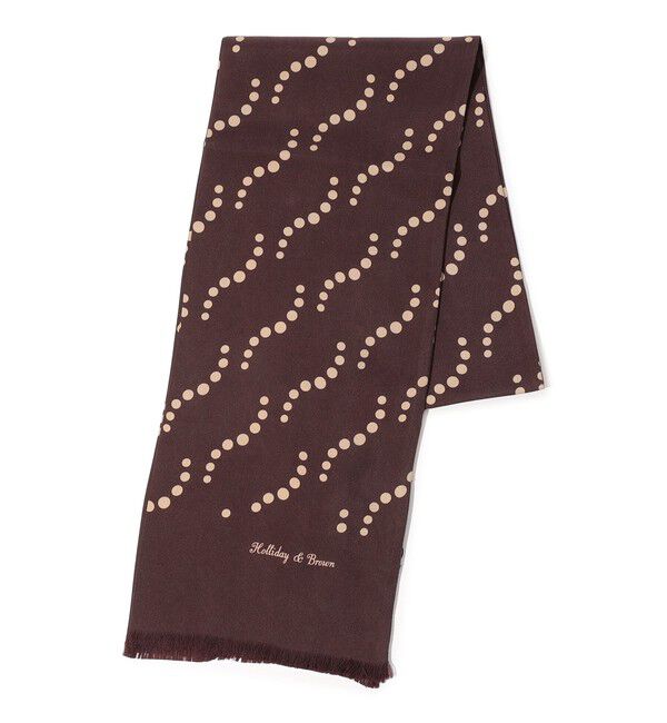 TOMORROWLAND GOODS「Holliday & Brown ウェーブドット シルクスカーフ」|ストール|48 ブラウン系