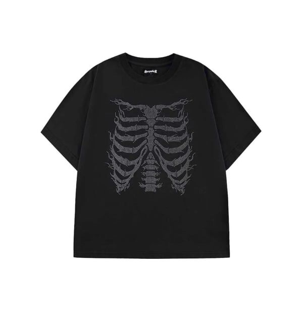 JOINT WORKS「SUPPLIER / サプライヤー Rhinestone Fire Bones Tee」|Tシャツ・カットソー|ブラック