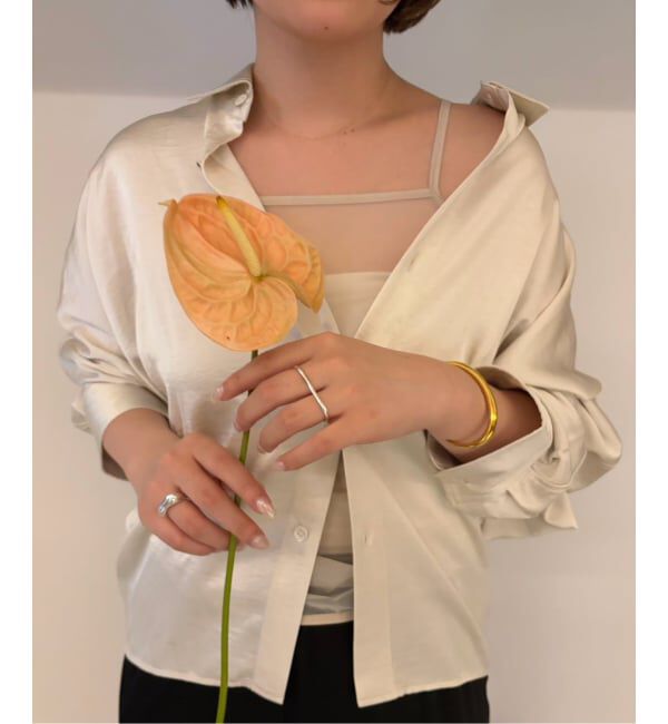 Plage「《新宿店・WEB限定》Eclat satin dolman シャツ」|シャツ・ブラウス|ナチュラル