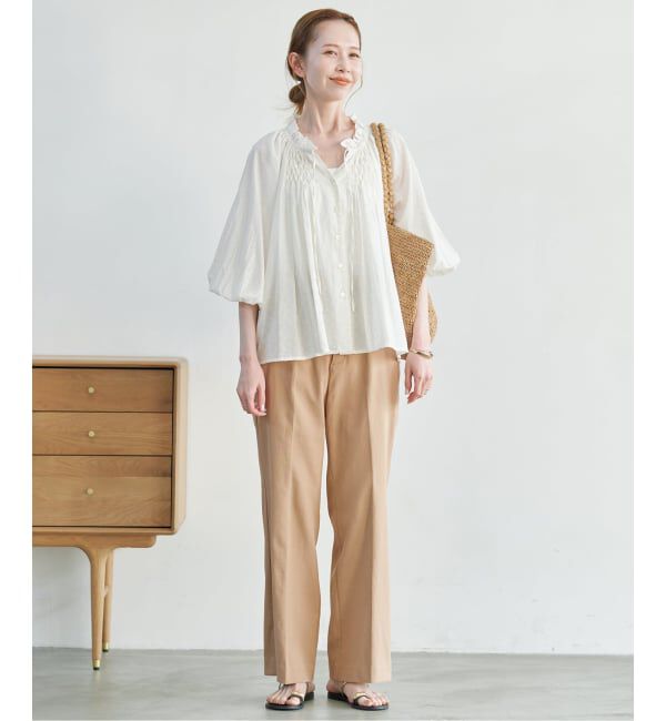 SLOBE IENA「《WEBのみ4サイズ展開/シリーズあり》リネンmixストレッチパンツ」|その他|