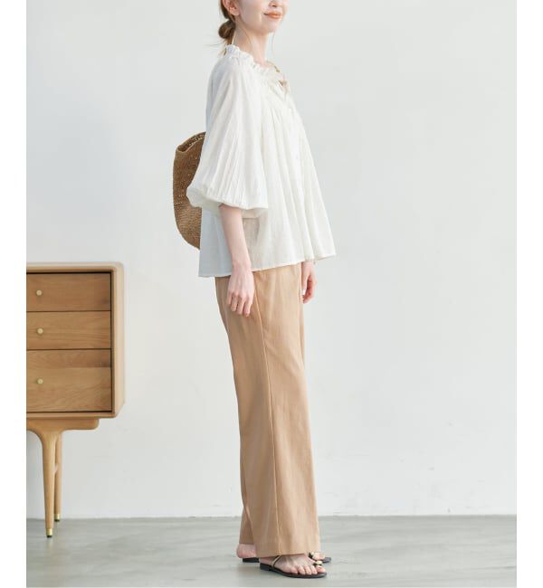 SLOBE IENA「《WEBのみ4サイズ展開/シリーズあり》リネンmixストレッチパンツ」|その他|