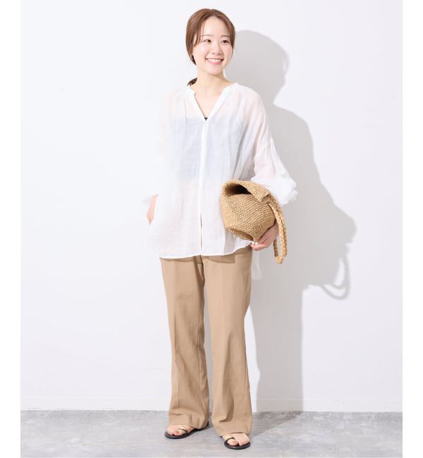 SLOBE IENA「《WEBのみ4サイズ展開/シリーズあり》リネンmixストレッチパンツ」|その他|
