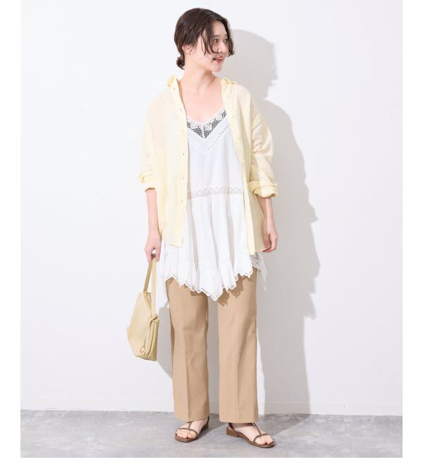SLOBE IENA「《WEBのみ4サイズ展開/シリーズあり》リネンmixストレッチパンツ」|その他|