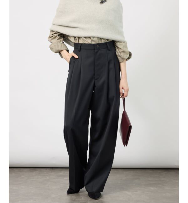 VERMEIL par iena「《予約》2タックパンツ」|スラックス|ブラック