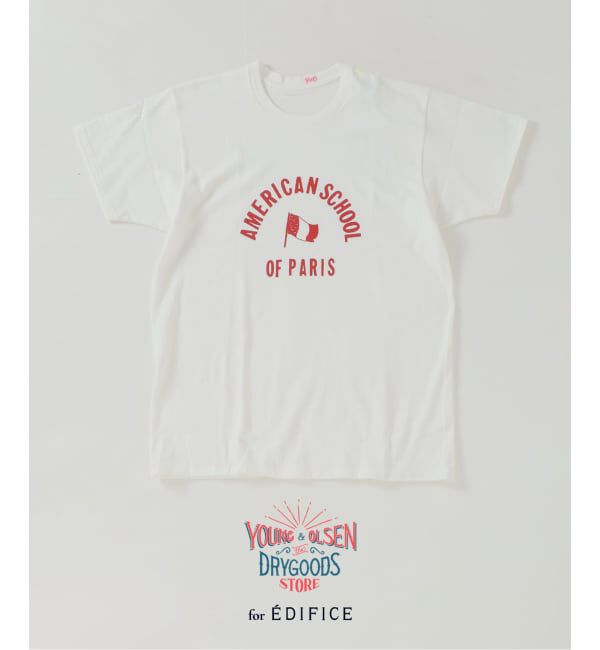 EDIFICE「Y&O(ヤング アンド オルセン) 別注 AMERICAN FRENCH PRINTED Tシャツ」|Tシャツ・カットソー|ホワイト