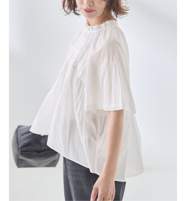 journal standard L'essage「レースフレンチスリーブブラウス」|シャツ・ブラウス|