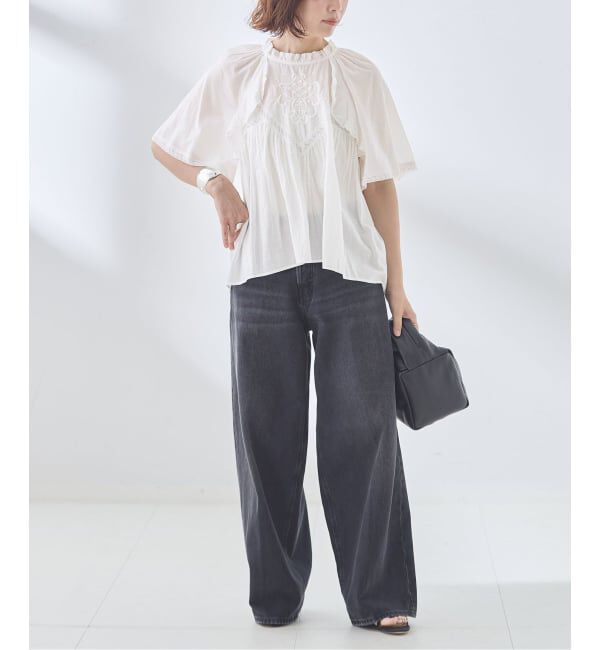 journal standard L'essage「レースフレンチスリーブブラウス」|シャツ・ブラウス|