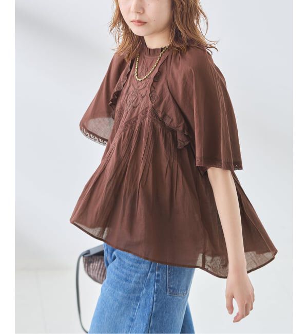 journal standard L'essage「レースフレンチスリーブブラウス」|シャツ・ブラウス|