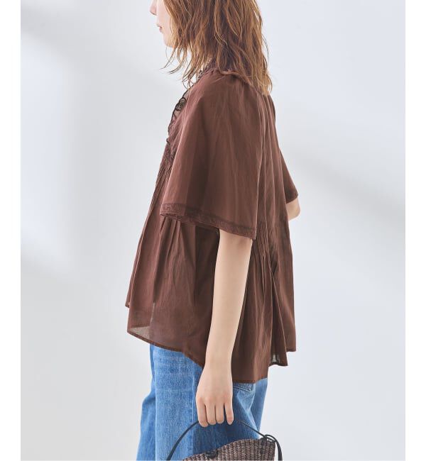 journal standard L'essage「レースフレンチスリーブブラウス」|シャツ・ブラウス|