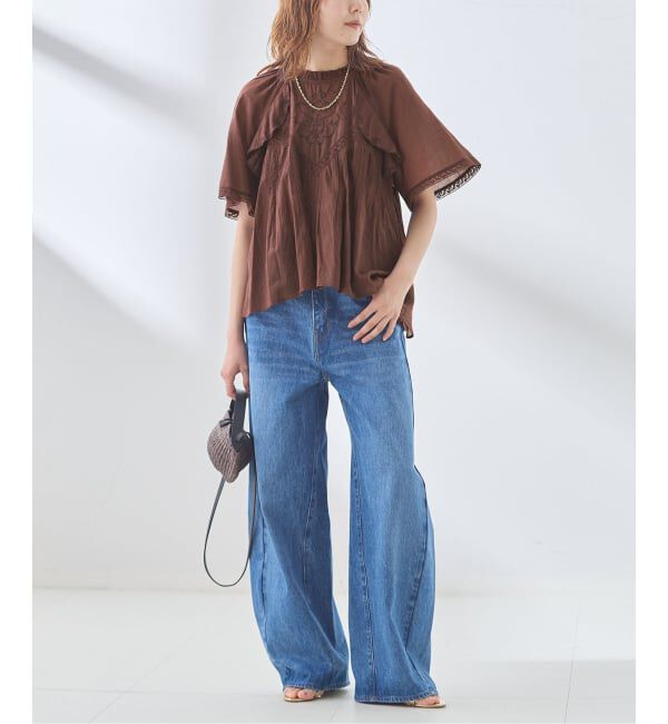 journal standard L'essage「レースフレンチスリーブブラウス」|シャツ・ブラウス|