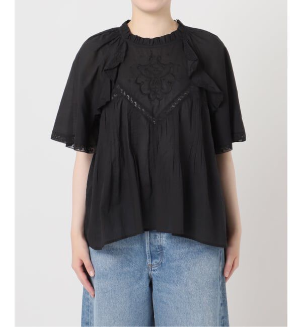 journal standard L'essage「レースフレンチスリーブブラウス」|シャツ・ブラウス|