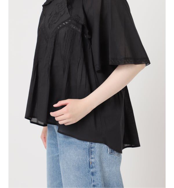 journal standard L'essage「レースフレンチスリーブブラウス」|シャツ・ブラウス|