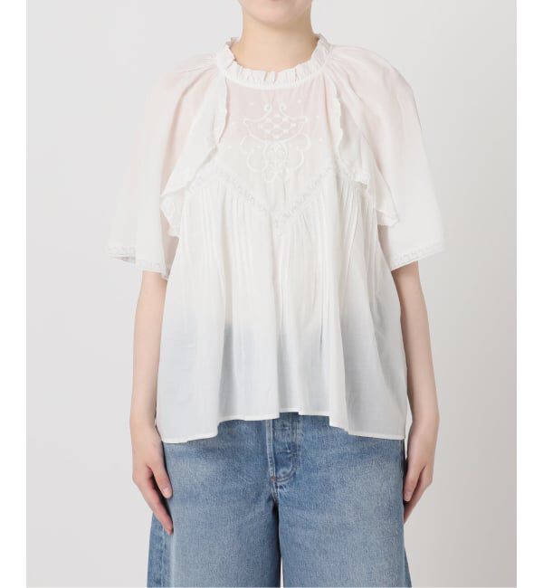 journal standard L'essage「レースフレンチスリーブブラウス」|シャツ・ブラウス|
