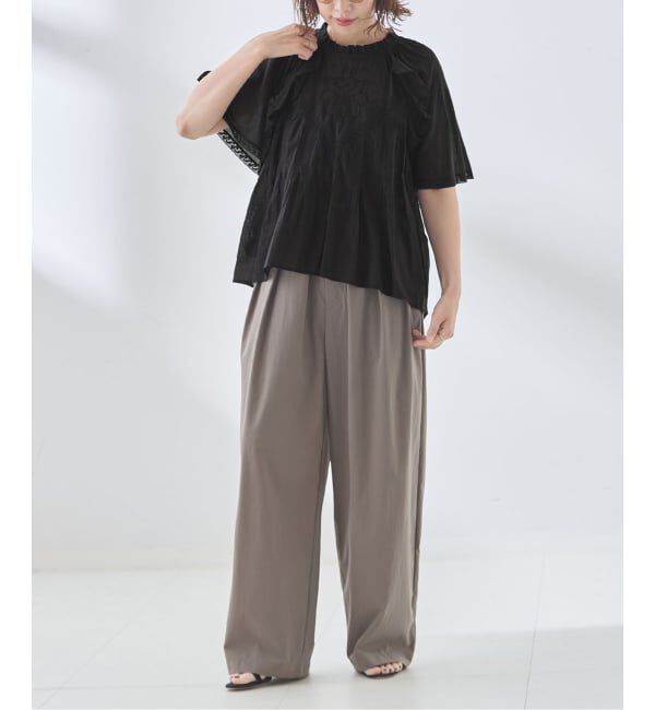 journal standard L'essage「レースフレンチスリーブブラウス」|シャツ・ブラウス|