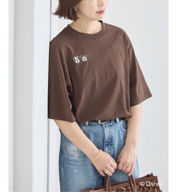 journal standard L'essage「JANE SMITH/ジェーンスミス / MICKEY&MINNIE FACE S/S Tシャツ」|Tシャツ・カットソー|ブラウン