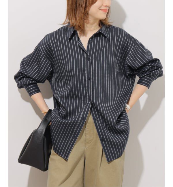 JOURNAL STANDARD relume「《予約》ニュアンスカラーストライプシャツ」|シャツ・ブラウス|ネイビー