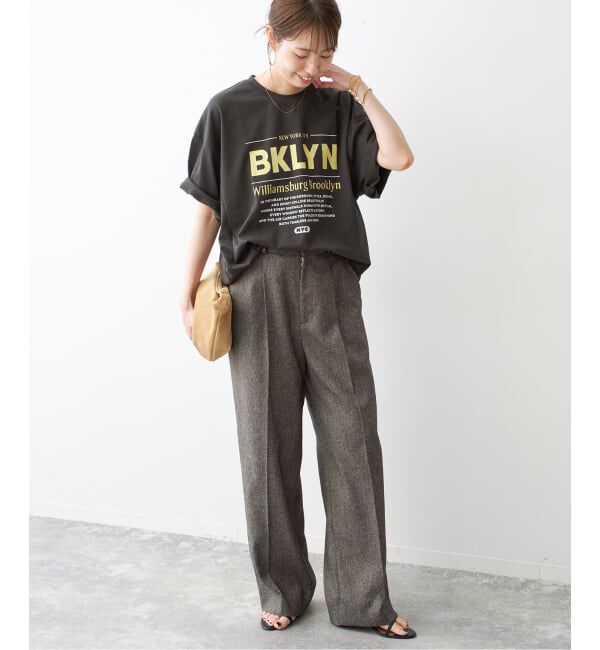 Spick and Span「《セットアップ可》ネップツイードタックイージーパンツ」|スラックス|
