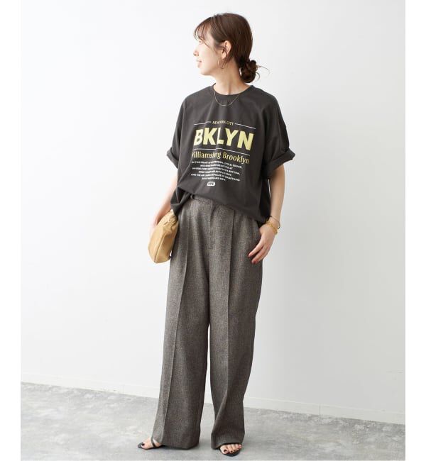 Spick and Span「《セットアップ可》ネップツイードタックイージーパンツ」|スラックス|