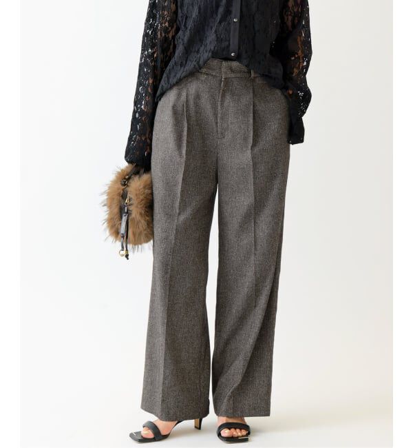Spick and Span「《セットアップ可》ネップツイードタックイージーパンツ」|スラックス|