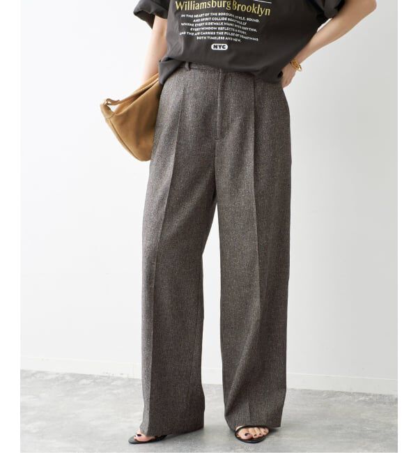Spick and Span「《セットアップ可》ネップツイードタックイージーパンツ」|スラックス|