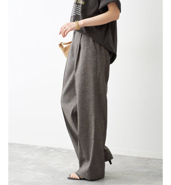 Spick and Span「《セットアップ可》ネップツイードタックイージーパンツ」|スラックス|