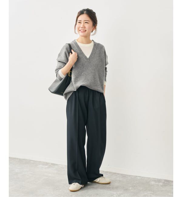 Spick and Span「《予約》レイヤード風Vネックプルオーバー」|ニット・セーター|