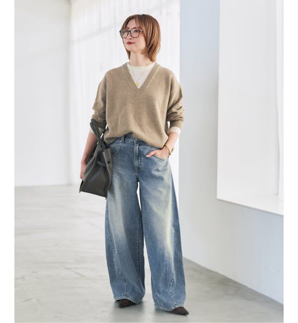 Spick and Span「《予約》レイヤード風Vネックプルオーバー」|ニット・セーター|