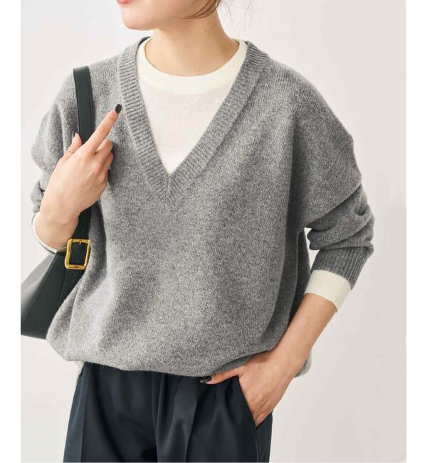 Spick and Span「《予約》レイヤード風Vネックプルオーバー」|ニット・セーター|