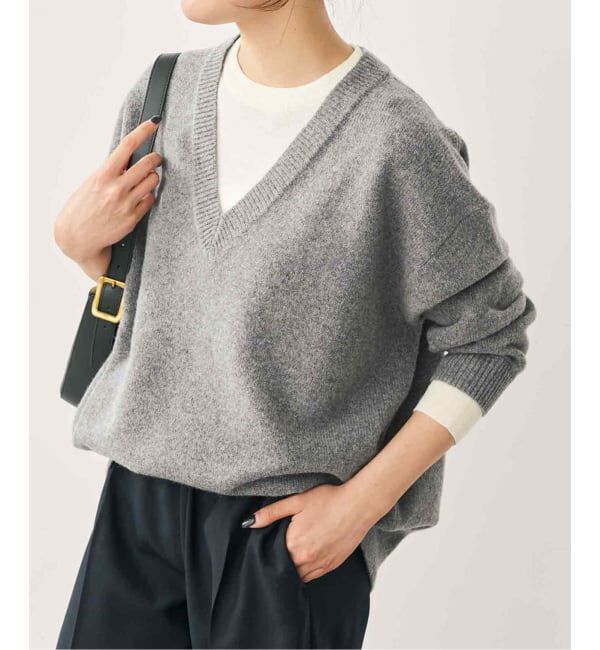 Spick and Span「《予約》レイヤード風Vネックプルオーバー」|ニット・セーター|