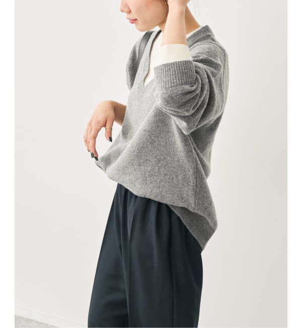 Spick and Span「《予約》レイヤード風Vネックプルオーバー」|ニット・セーター|