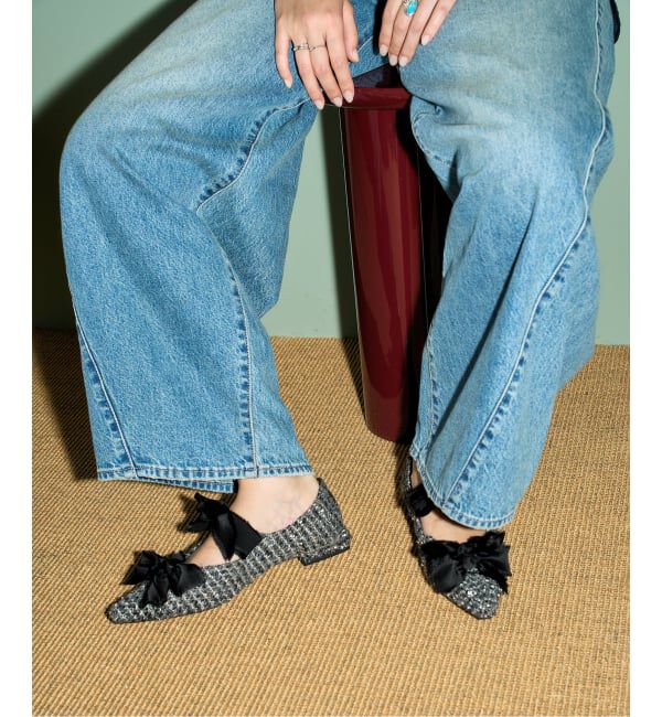 GRISE「《予約/WEB+一部店舗限定》GRISEポインテッドサテンリボンフラット」|その他|