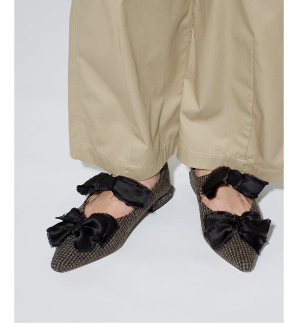 GRISE「《予約/WEB+一部店舗限定》GRISEポインテッドサテンリボンフラット」|その他|