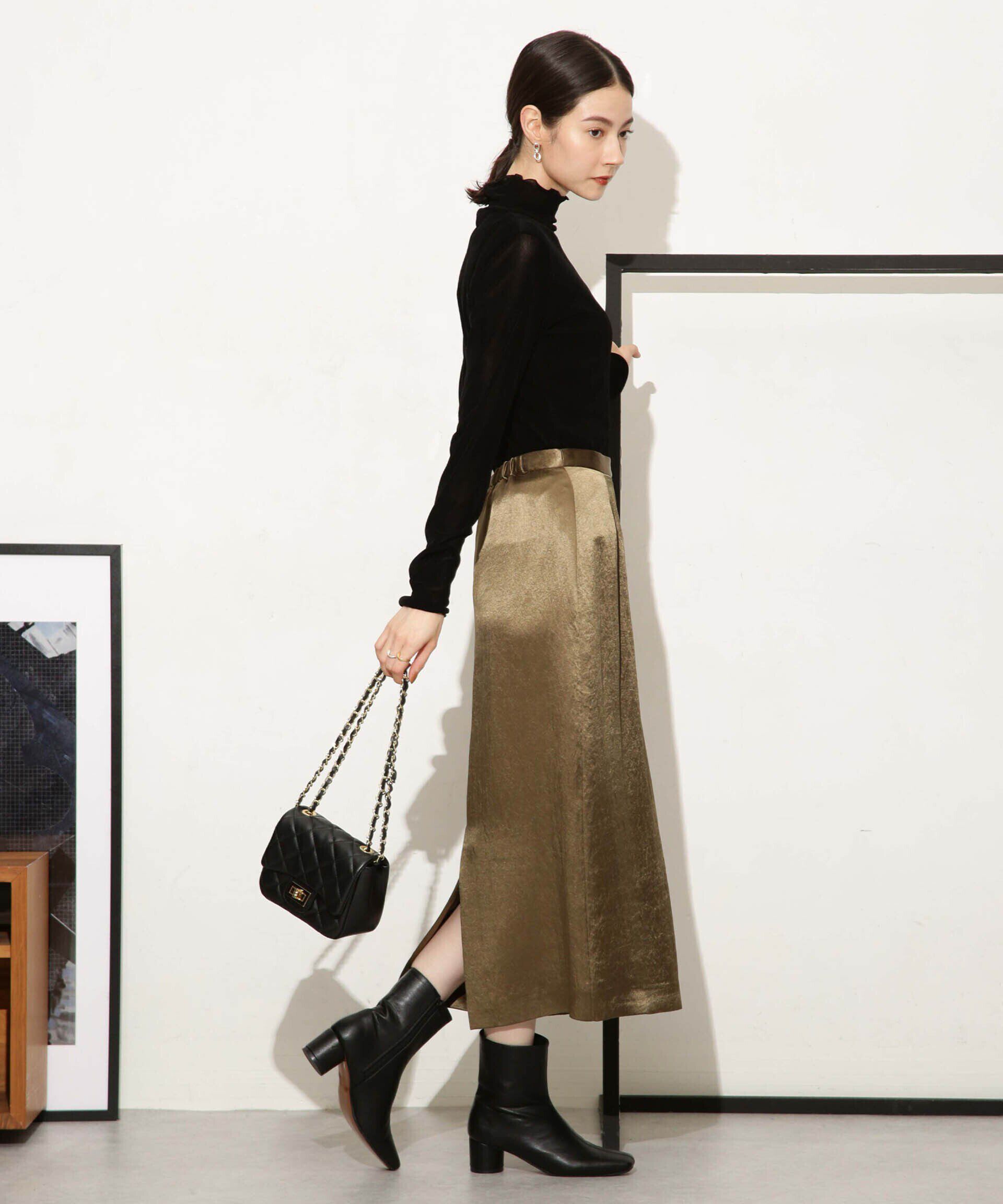 nano･universe「ヘビーサテンIラインスカート」|スカート|