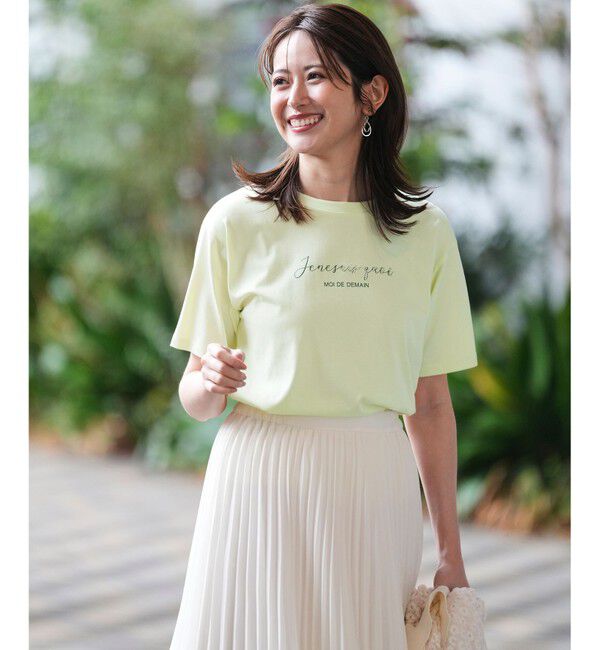 ANY SIS「ビジュープリント Ｔシャツ」|Tシャツ・カットソー|ライム